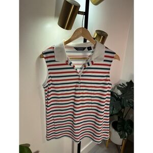 Lands End polo sleeveless 90s glam princess diana classic clean beauty golfcore